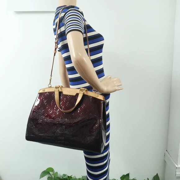 Louis Vuitton Brea Burgundy Monogram Patent Leather Satchel 818-123124 - Picture 11 of 11